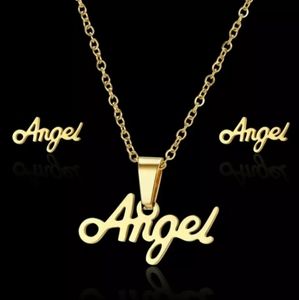 👼2-Pc.Angel Stainless Steel Name Set👼